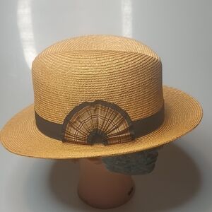 Vintage Bianchi Straw Hat Size 7 1/4.